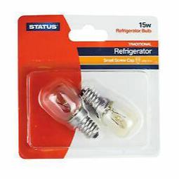 Status Refrigerator Screw Cap Bulbs SES E14 15W 2 Pack