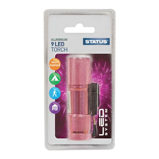 Status Aluminium 9 LED Torch Pink