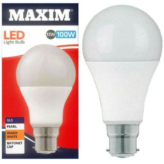 Maxim LED GLS BC Warm White Bulb 13W=100W - Case of 10