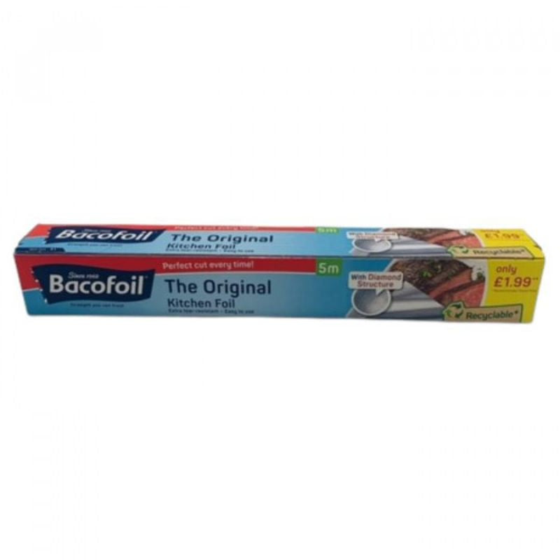 Bacofoil The Original Kitchen Foil - 45cm X 10m Roll - Oven Safe Up To 350°C