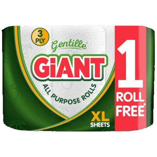 Gentille Giant All Purpose Rolls 3 Pack - Case of 6