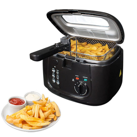 Quest Deep Fat Fryer with Removable Lid Black 2.5L