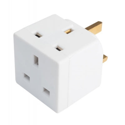 Electric Multi Plug 2 Way Wall Adapter 13A Socket