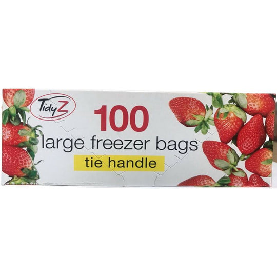 Tidyz Freezer Bags with Tie Handles Large 100 Box Pack