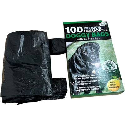 Doggy Bags with Tie Handles Fragranced Extra Strong 100 Pack