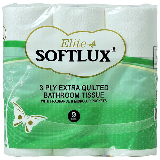 Elite Softlux White Toilet Paper 9 Roll Pack