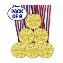 Winner Medal Gold 3.5cm 6 Pack