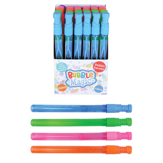 Bubble Magic Sword 110ml 36cm 4 Assorted Colours