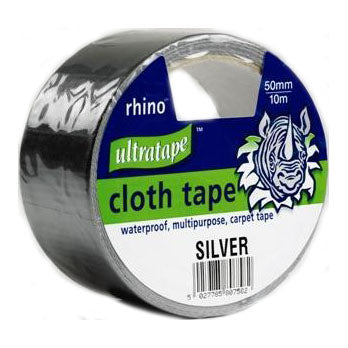 Ultratape Rhino Gaffer Cloth Tape Silver 50mm x 10m - Case of 6