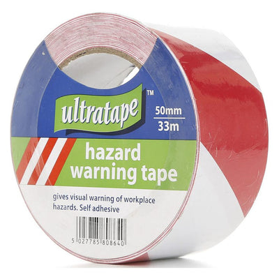 Ultratape Hazard Warning Tape 50mm x 33m Red & White