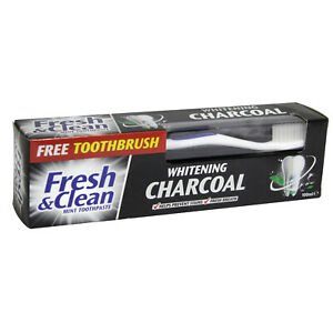 Fresh & Clean Whitening Charcoal Toothpaste With Toothbrush