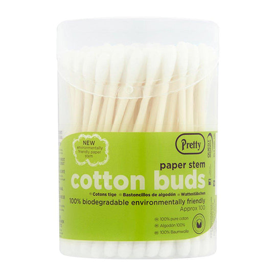 Pretty Cotton Buds Paper Stem 100 pack - Case of 12
