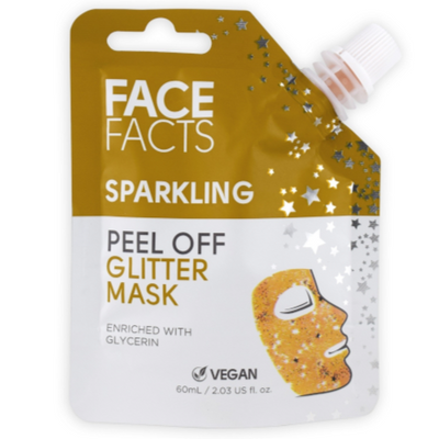 Face Facts Sparkling Peel Off Gold Glitter Mask - Case of 12