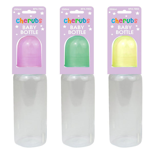 Cherubs Baby Feeding Bottle with Silicone Teat 250ml - Case of 12