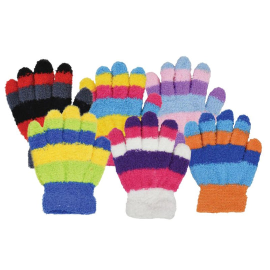 Children Multi Colour Stripe Magic Gloves