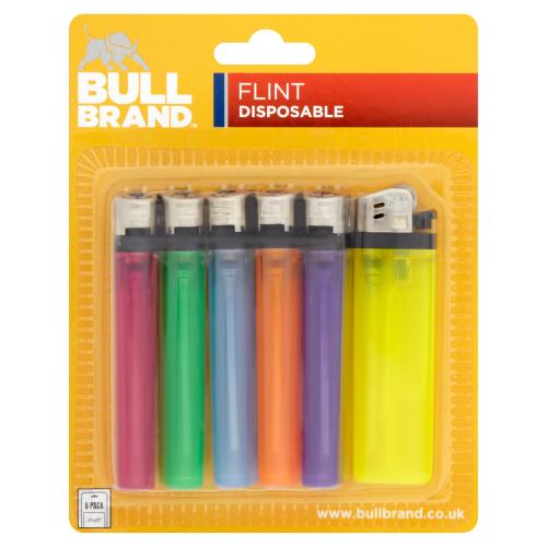 Bull Flint Disposable Lighters 6 Pack