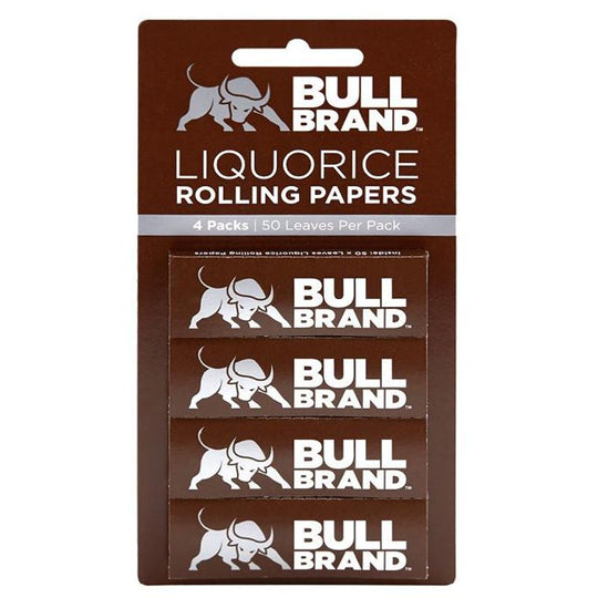 Bull Brand Liquorice Rolling Papers 4 Packs - Case of 25