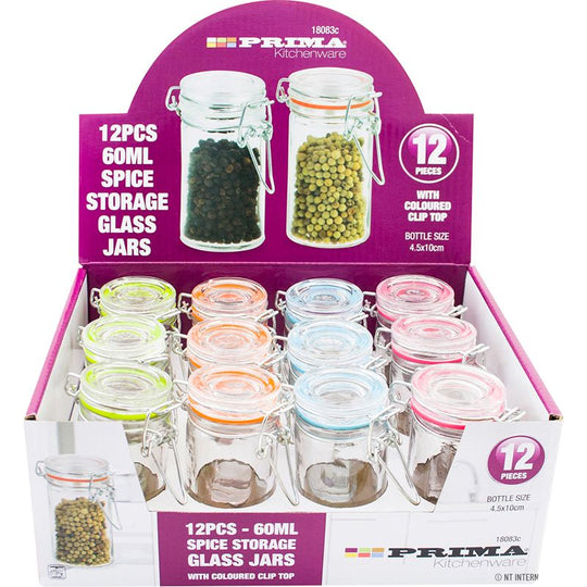 Prima Spice Storage Jar With Clip Top - Case Of 12