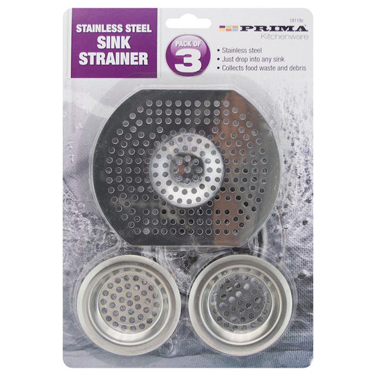 Prima Stainless Steel Sink Strainers 3 Piece