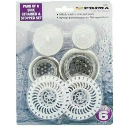 Prima Sink Strainer & Stopper Set 6 Pcs