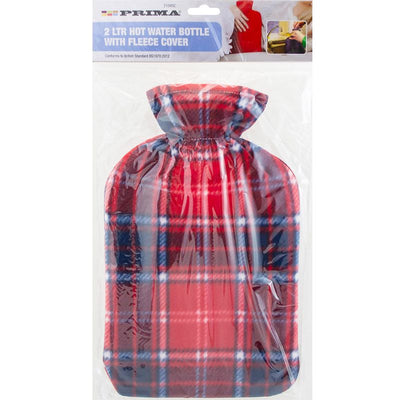 Prima Hot Water Bottle With Fleece Cover 2L