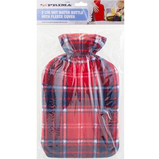 Prima Hot Water Bottle With Fleece Cover 2L