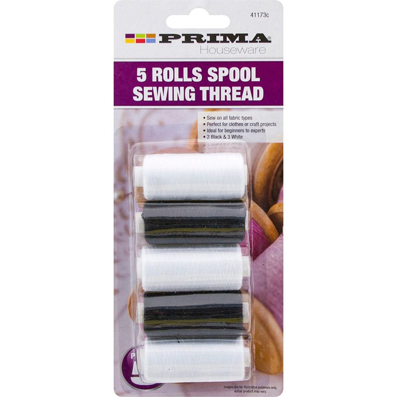Prima Sewing Thread Black and White 5 Pack Wholesale