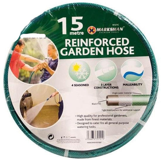 Marksman Reinforced PVC Garden Hose 15m