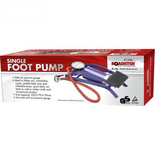 Roadster Single Foot Pump with Gauge