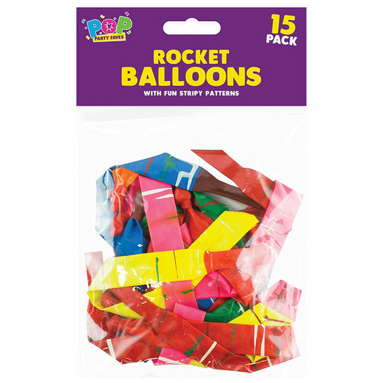 Rocket Balloons with Pump 15 Pack - Case of 12