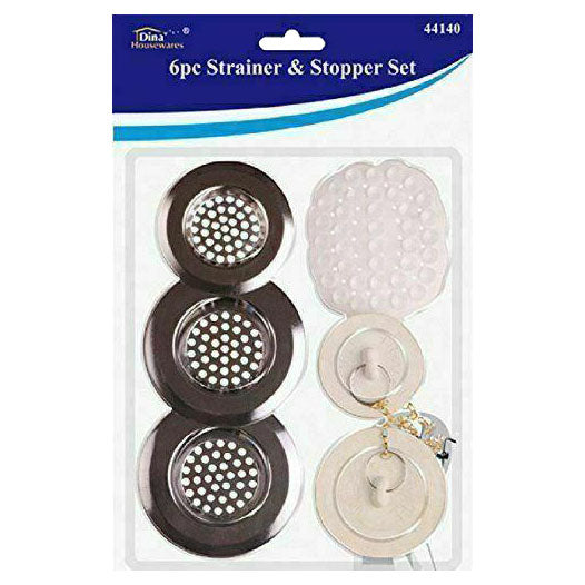 Strainer & Sink Plug Stopper Set 6 Piece