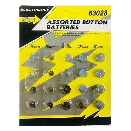 Electrical Assorted Button Batteries 20 Pack