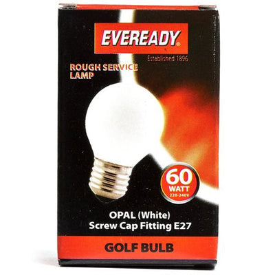 Eveready Rough Service Golf 60W 220-240V Opal E27 - Case Of 10