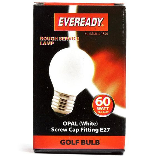 Eveready Rough Service Golf 60W 220-240V Opal E27 - Case Of 10
