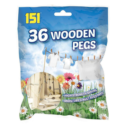 151 Wooden Clothes Pegs 36 Pack