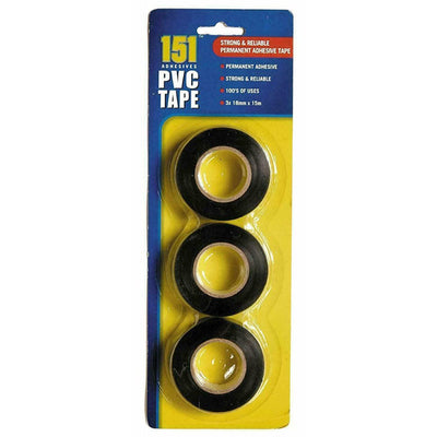 151 Adhesives PVC Tape Black 3 x 15m