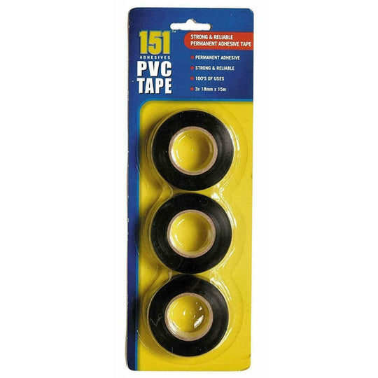 151 Adhesives PVC Tape Black 3 x 15m
