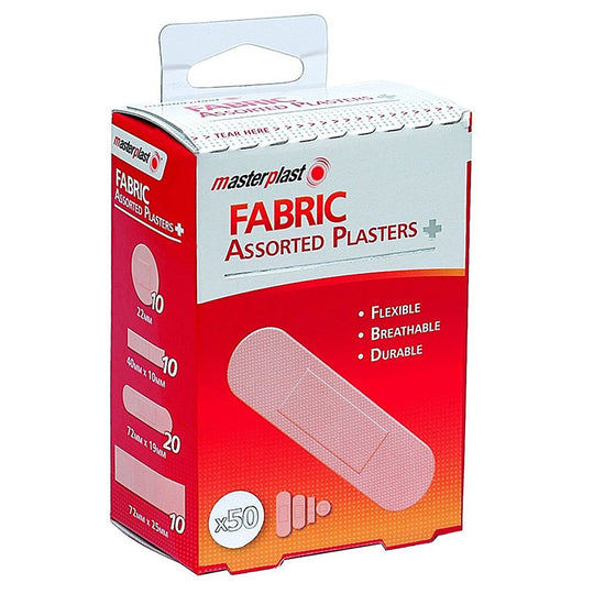 MasterPlast Fabric Plasters Assorted 50 Pack