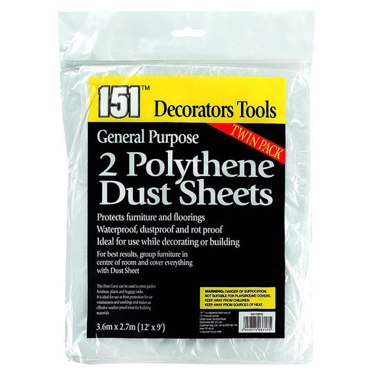 151 Decorators Tools Polythene Dust Sheets Twin Pack