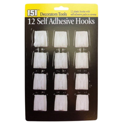 151 Self Adhesive Hooks 12 Pack