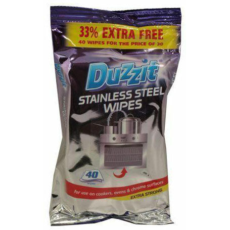 Duzzit Stainless Steel Wipes 40 Pack