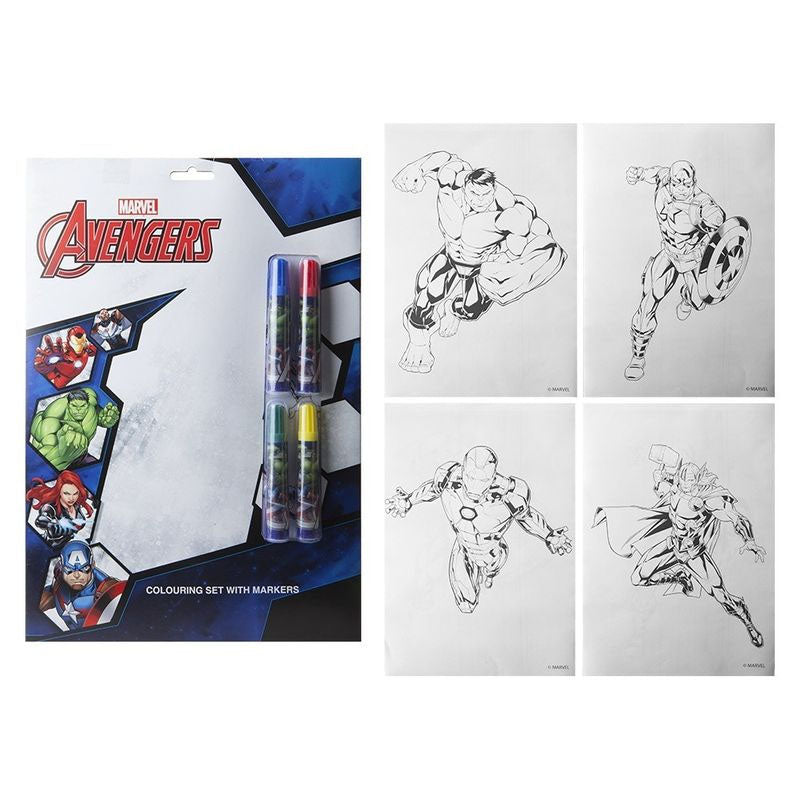 Marvel's Avengers A4 Marker Colouring Set - Case of 12 Wholesale