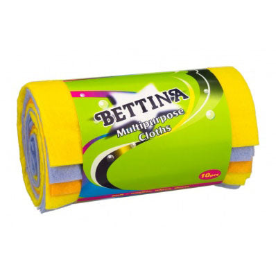Bettina Multipurpose Cloths 10 Pack Roll