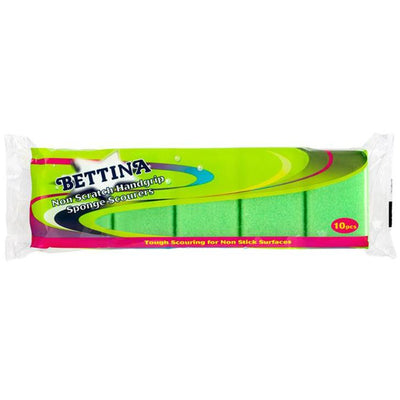 Bettina Non Scratch Handgrip Sponge Scourers 10 Pack