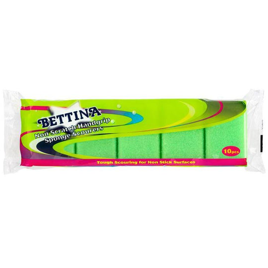 Bettina Non Scratch Handgrip Sponge Scourers 10 Pack