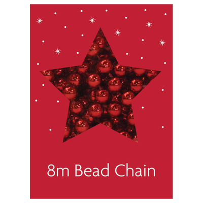 Xmas Bead Chain Red 8m
