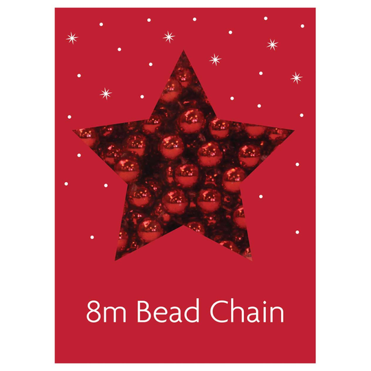 Xmas Bead Chain Red 8m