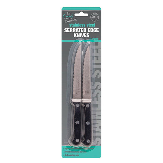 Cook’s Choice Professional Stainless Steel Serrated Edge Knives Twin Pack