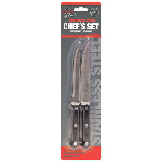 Cook’s Choice Professional Stainless Steel Chef’s Knives Set Twin Pack