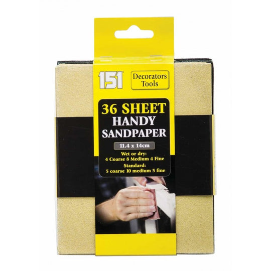 151 Decorators Tools Handy Sandpaper 36 Sheet Pack